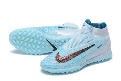 Nike Phantom GX Elite DF Link TF High-Tops Soccer Shoes - Grey/Blue/Black
