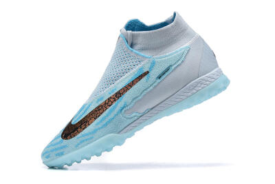 Nike Phantom GX Elite DF Link TF High-Tops Soccer Shoes - Grey/Blue/Black