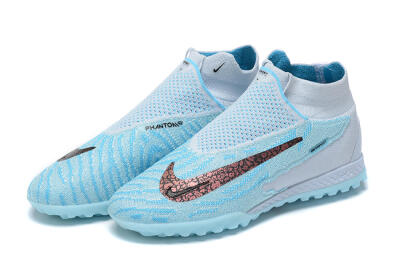 Nike Phantom GX Elite DF Link TF High-Tops Soccer Shoes - Grey/Blue/Black