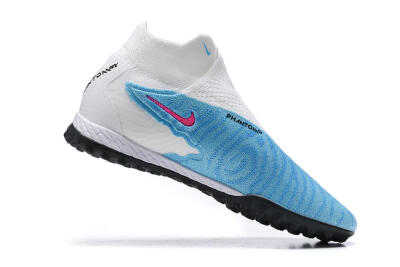 Nike Phantom GX Elite DF Link TF High-Tops Soccer Shoes - White/Blue/Pink