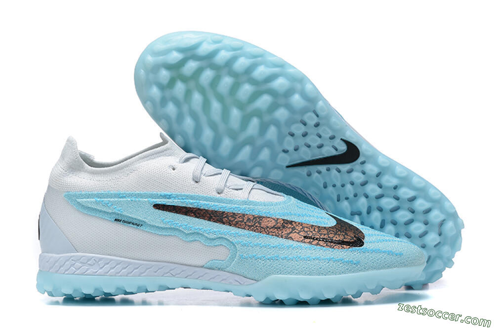 Nike Phantom GX Elite TF Low-Tops Soccer Shoes - White/Blue/Black 0