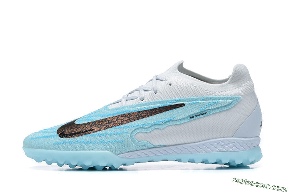 Nike Phantom GX Elite TF Low-Tops Soccer Shoes - White/Blue/Black 2