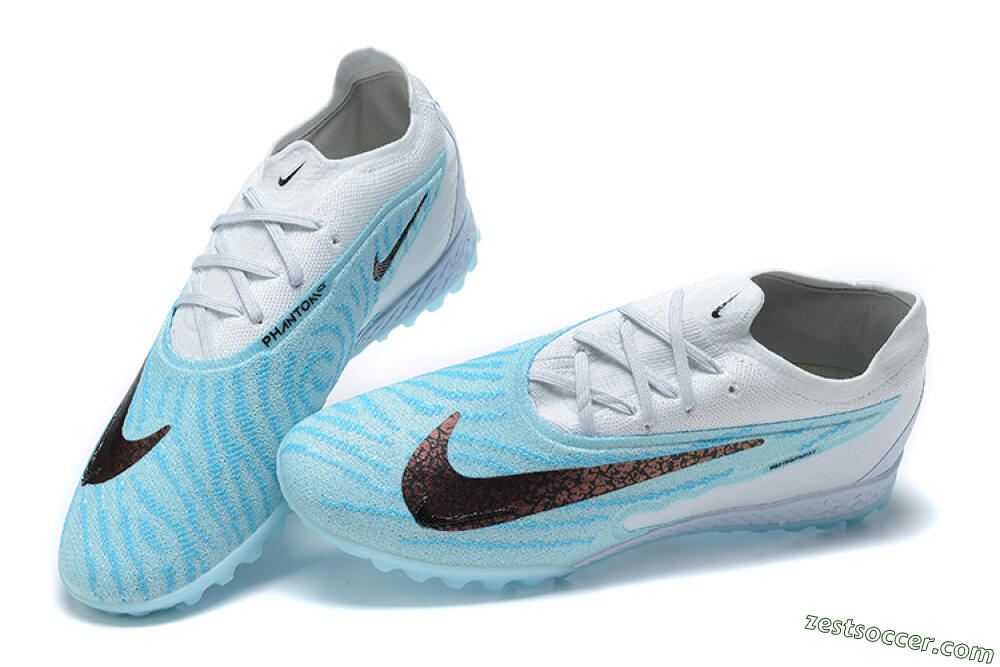Nike Phantom GX Elite TF Low-Tops Soccer Shoes - White/Blue/Black 5