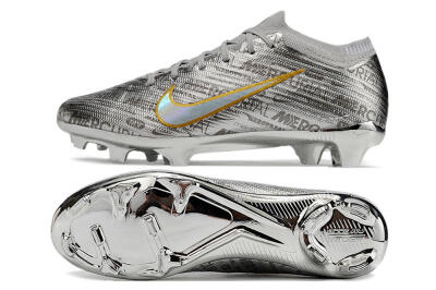 Nike Air Zoom Mercurial Vapor 15 Elite FG Low-Tops Soccer Cleats - Sliver/Gold/Rainbow
