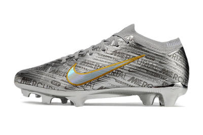 Nike Air Zoom Mercurial Vapor 15 Elite FG Low-Tops Soccer Cleats - Sliver/Gold/Rainbow