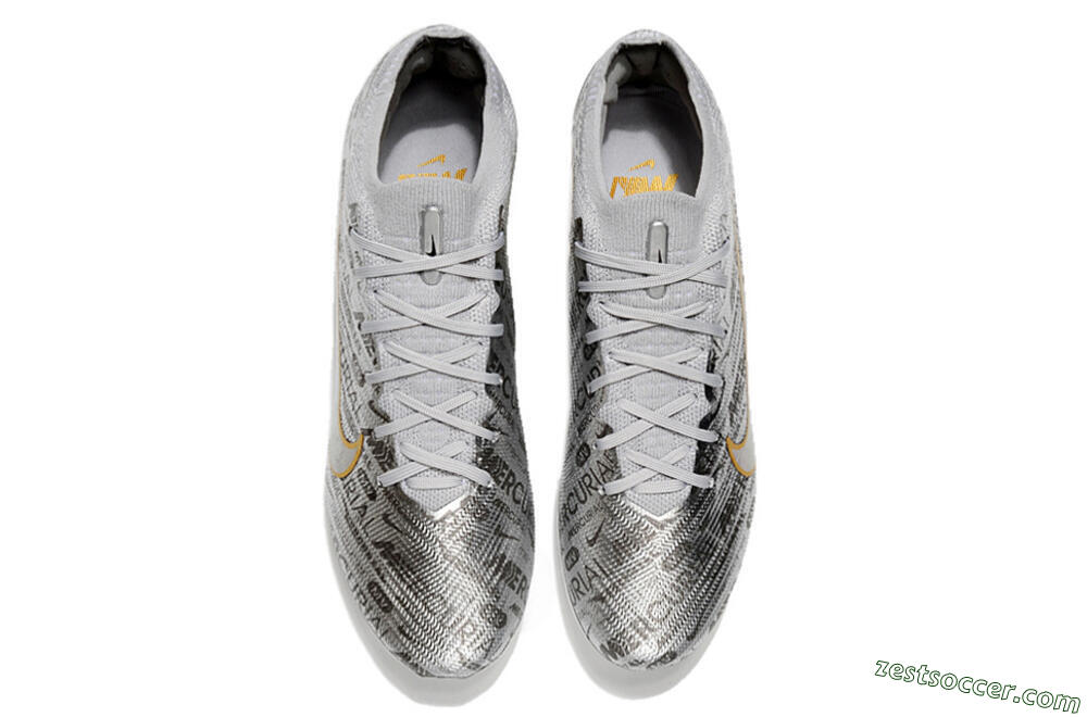 Nike Air Zoom Mercurial Vapor 15 Elite FG Low-Tops Soccer Cleats - Sliver/Gold/Rainbow 5