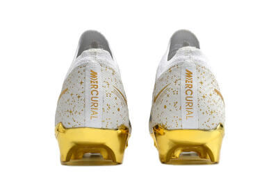 Nike Air Zoom Mercurial Vapor 15 Elite FG Low-Tops Soccer Cleats - White/Gold/Black
