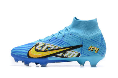 Kylian Mbappe x Nike Air Zoom Mercurial Superfly 9 Elite FG High-Tops Soccer Cleats - Blue/Yellow/Black
