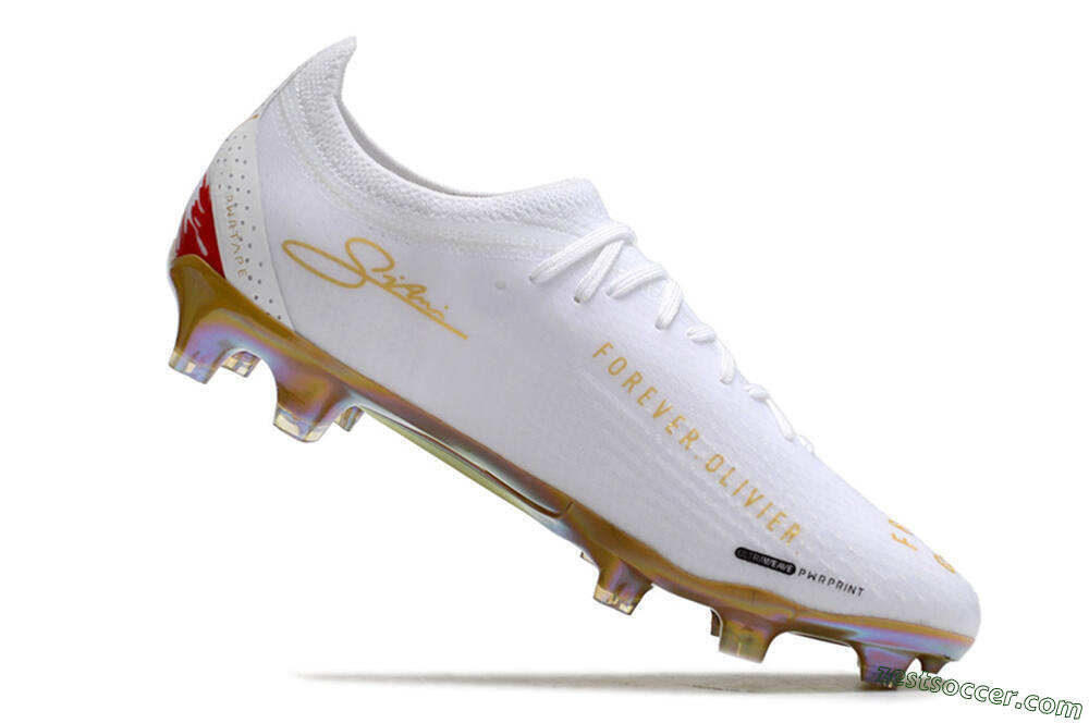 Puma Ultra Ultimate FG Low-Tops Soccer Cleats - White/Blue/Red/Gold 4