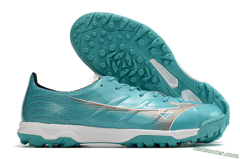 Mizuno Alpha Made in Japan TF Low-Tops Soccer Shoes - Blue/Silver/White 0