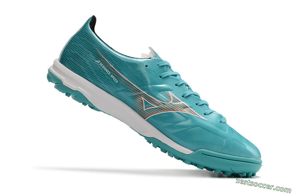 Mizuno Alpha Made in Japan TF Low-Tops Soccer Shoes - Blue/Silver/White 4