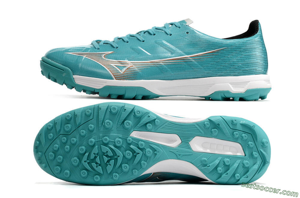 Mizuno Alpha Made in Japan TF Low-Tops Soccer Shoes - Blue/Silver/White 1