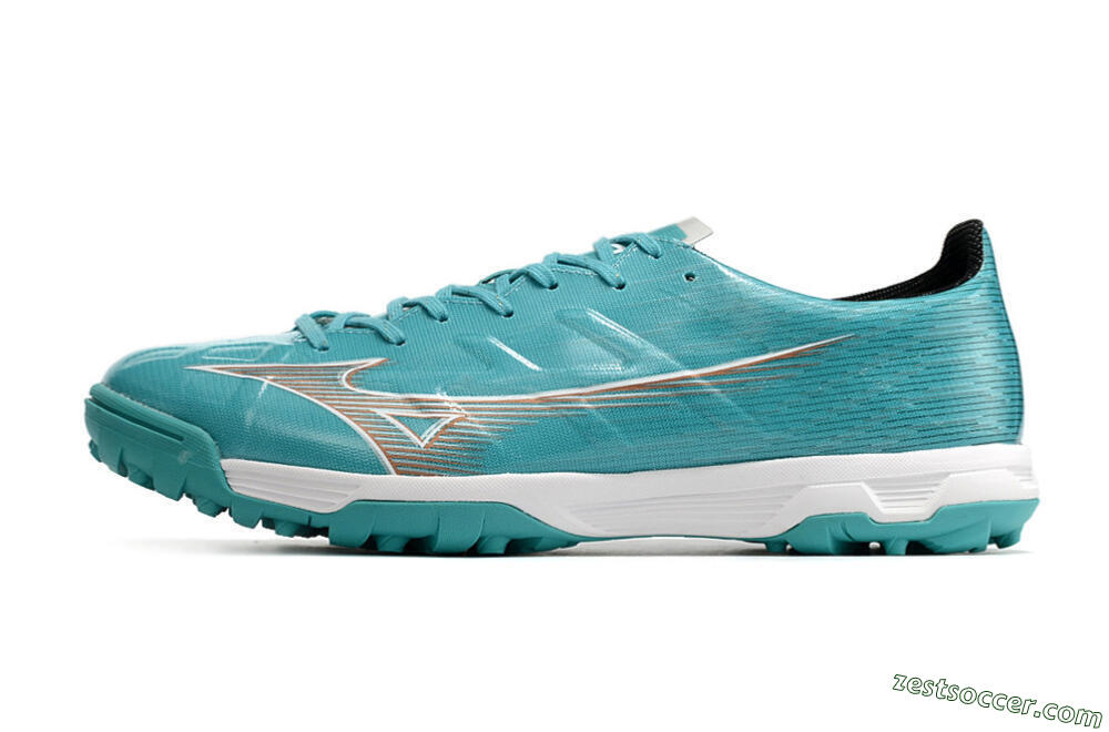 Mizuno Alpha Made in Japan TF Low-Tops Soccer Shoes - Blue/Silver/White 2