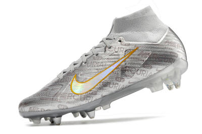 Nike Air Zoom Mercurial Superfly 9 Elite SG High-Tops Soccer Shoes - Sliver/Orange