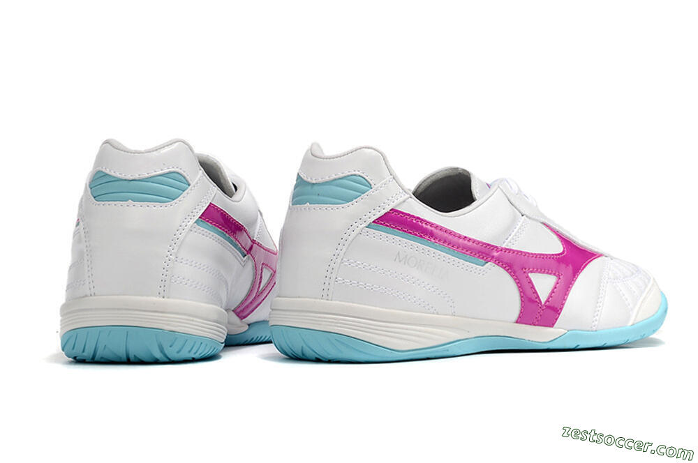 Mizuno Morelia Sala Japn IC Low-Tops Soccer Shoes - White/Pink/Blue 6