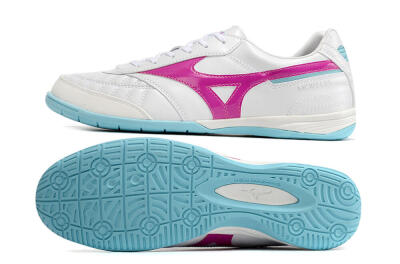 Mizuno Morelia Sala Japn IC Low-Tops Soccer Shoes - White/Pink/Blue