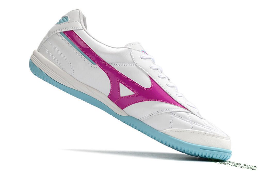 Mizuno Morelia Sala Japn IC Low-Tops Soccer Shoes - White/Pink/Blue 4