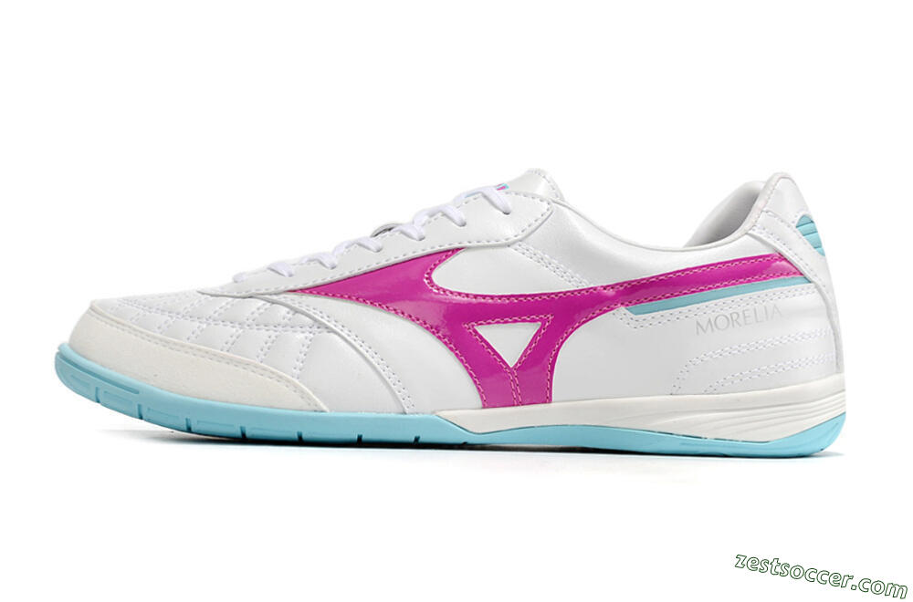 Mizuno Morelia Sala Japn IC Low-Tops Soccer Shoes - White/Pink/Blue 2