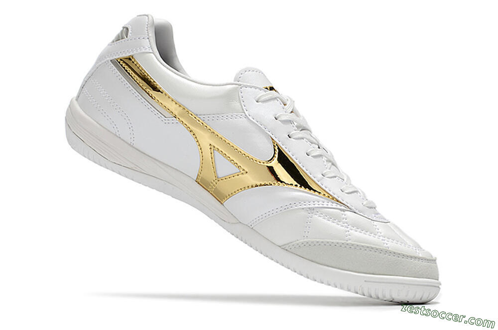 Mizuno Morelia Sala Japn IC Low-Tops Soccer Shoes - White/Gold 4