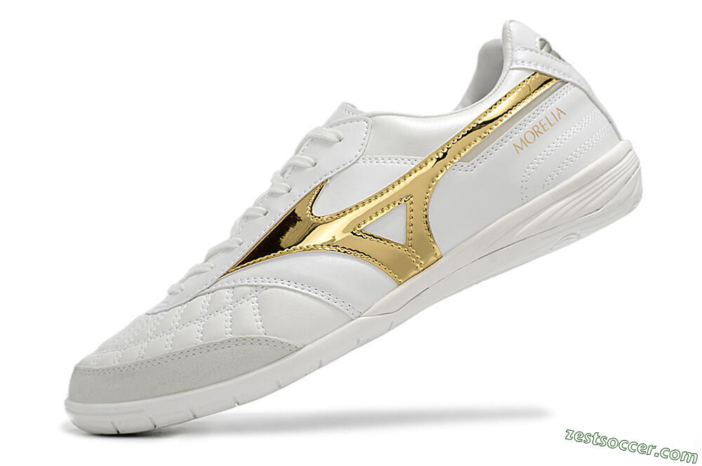 Mizuno Morelia Sala Japn IC Low-Tops Soccer Shoes - White/Gold 5