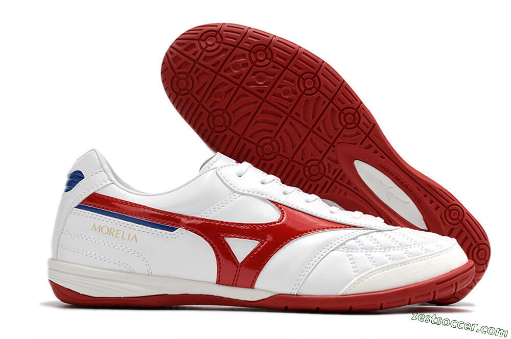 Mizuno Morelia Sala Japn IC Low-Tops Soccer Shoes - White/Red/Blue 0