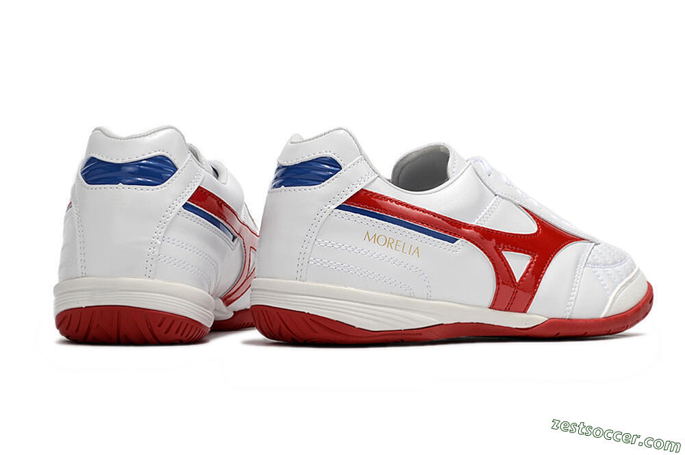 Mizuno Morelia Sala Japn IC Low-Tops Soccer Shoes - White/Red/Blue 6