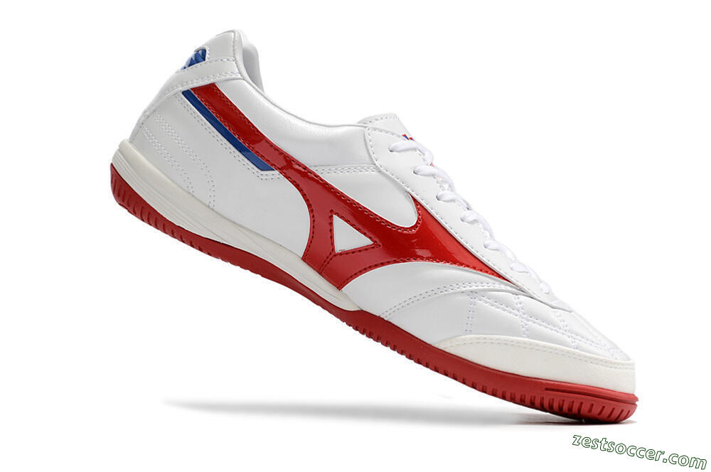 Mizuno Morelia Sala Japn IC Low-Tops Soccer Shoes - White/Red/Blue 4