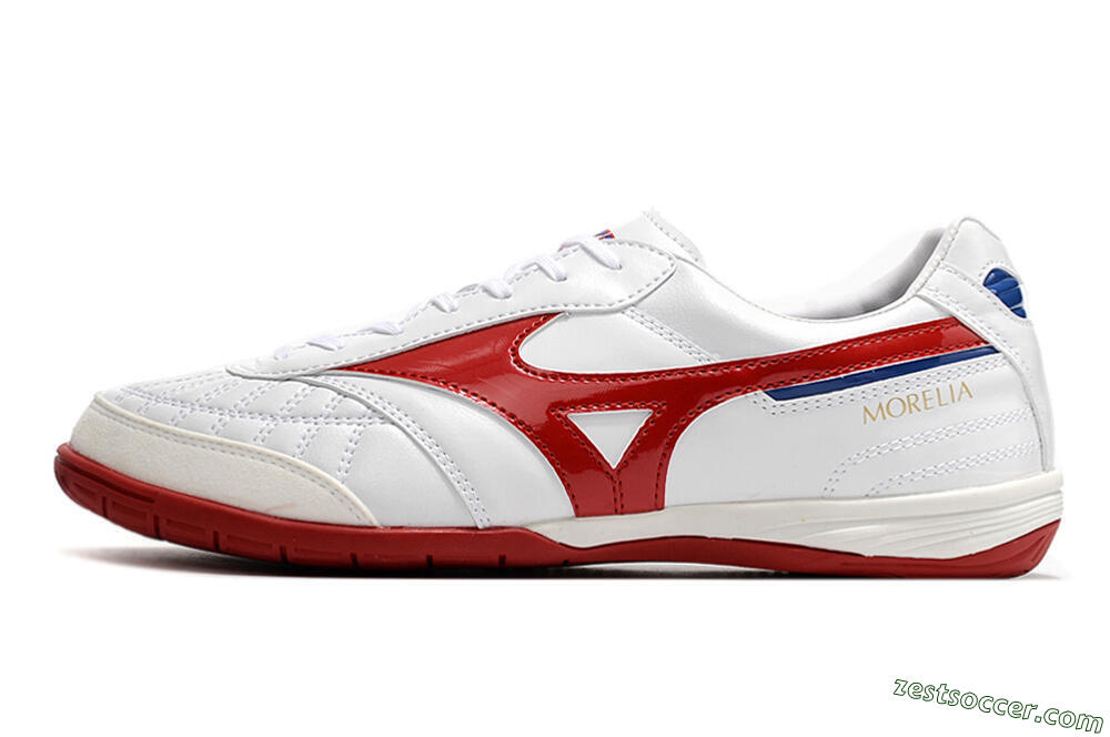 Mizuno Morelia Sala Japn IC Low-Tops Soccer Shoes - White/Red/Blue 2