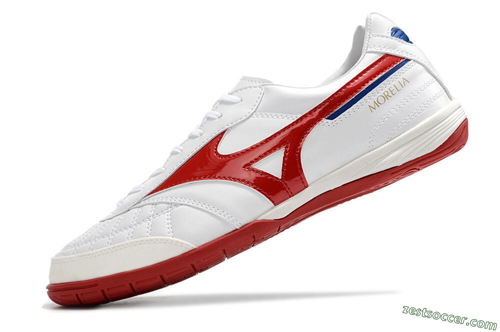 Mizuno Morelia Sala Japn IC Low-Tops Soccer Shoes - White/Red/Blue 5
