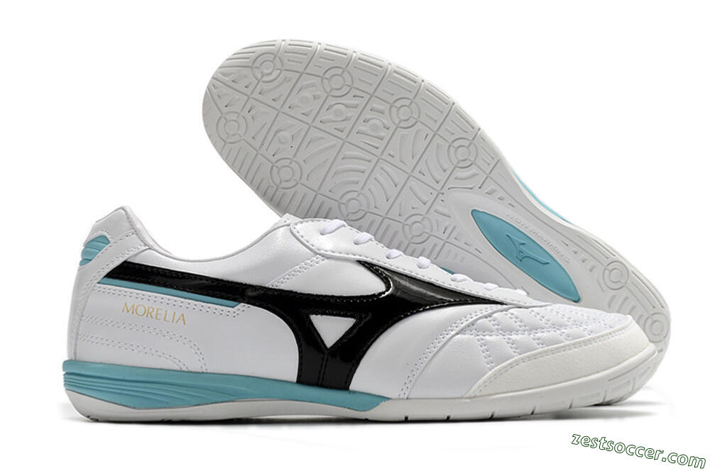 Mizuno Morelia Sala Japn IC Low-Tops Soccer Shoes - White/Black/Blue 0