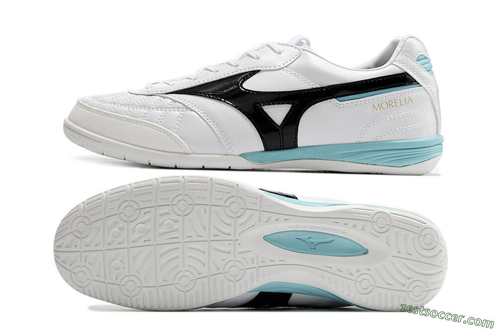 Mizuno Morelia Sala Japn IC Low-Tops Soccer Shoes - White/Black/Blue 1