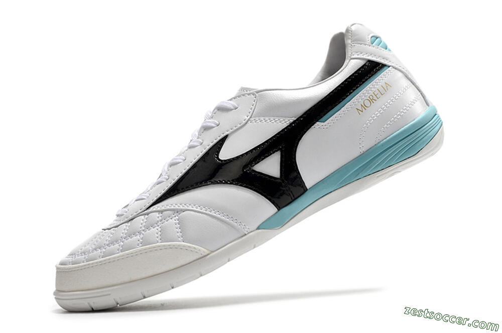 Mizuno Morelia Sala Japn IC Low-Tops Soccer Shoes - White/Black/Blue 5