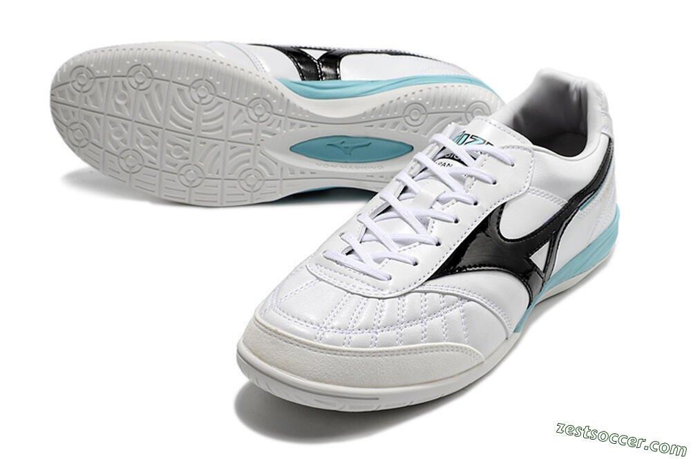 Mizuno Morelia Sala Japn IC Low-Tops Soccer Shoes - White/Black/Blue 3