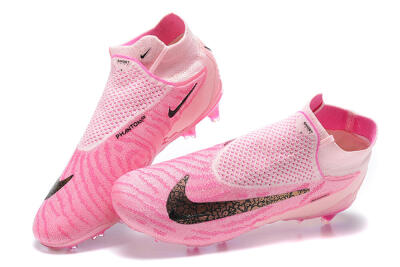 Nike Phantom GX Elite DF Link FG High-Tops Soccer Cleats - Pink/Black/Gold