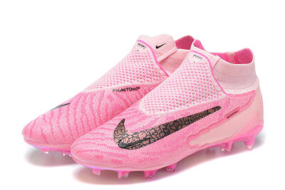 Nike Phantom GX Elite DF Link FG High-Tops Soccer Cleats - Pink/Black/Gold