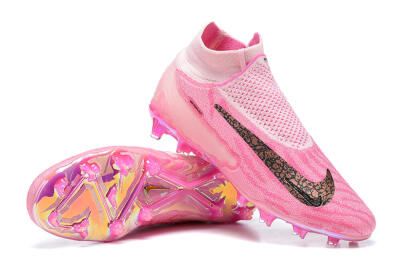 Nike Phantom GX Elite DF Link FG High-Tops Soccer Cleats - Pink/Black/Gold