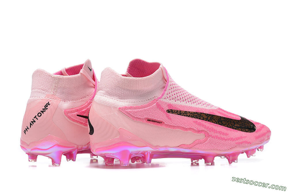 Nike Phantom GX Elite DF Link FG High-Tops Soccer Cleats - Pink/Black/Gold 8