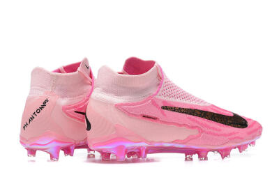 Nike Phantom GX Elite DF Link FG High-Tops Soccer Cleats - Pink/Black/Gold