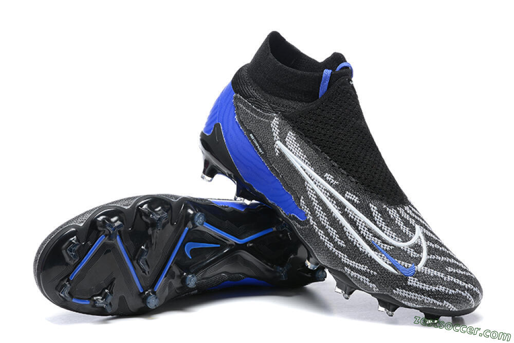 Nike Phantom GX Elite DF Link FG High-Tops Soccer Cleats - Black/White/Blue 4