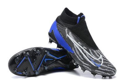 Nike Phantom GX Elite DF Link FG High-Tops Soccer Cleats - Black/White/Blue