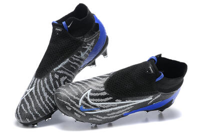 Nike Phantom GX Elite DF Link FG High-Tops Soccer Cleats - Black/White/Blue