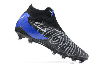 Nike Phantom GX Elite DF Link FG High-Tops Soccer Cleats - Black/White/Blue