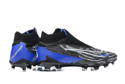 Nike Phantom GX Elite DF Link FG High-Tops Soccer Cleats - Black/White/Blue