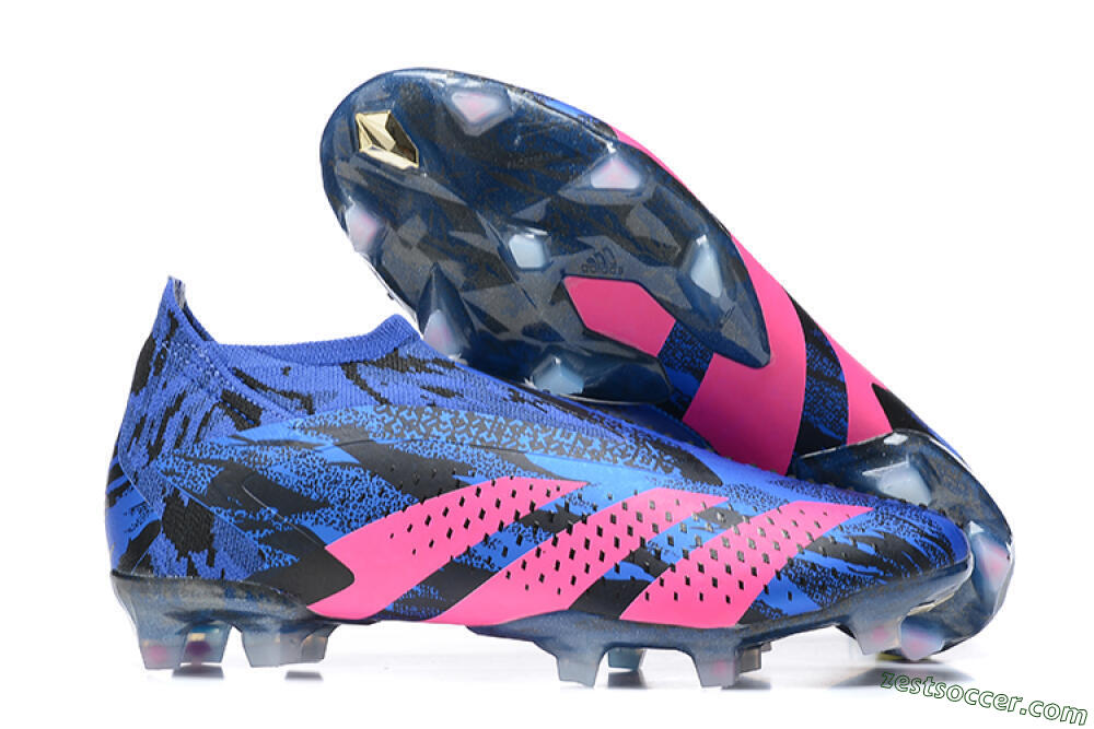 Paul Pogba x Adidas Predator Accuracy+ FG High-Tops Soccer Cleats - Blue/Black/Pink 0