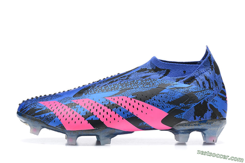 Paul Pogba x Adidas Predator Accuracy+ FG High-Tops Soccer Cleats - Blue/Black/Pink 2