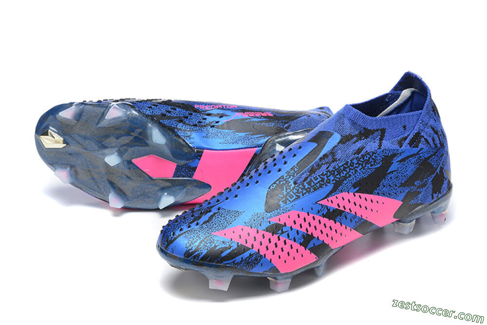 Paul Pogba x Adidas Predator Accuracy+ FG High-Tops Soccer Cleats - Blue/Black/Pink 3
