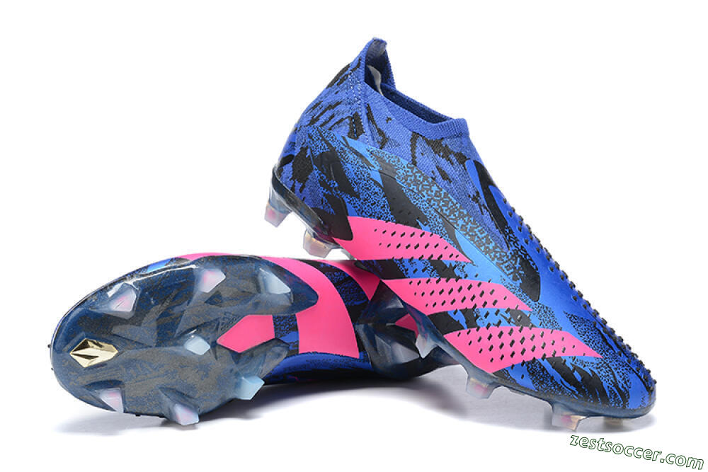 Paul Pogba x Adidas Predator Accuracy+ FG High-Tops Soccer Cleats - Blue/Black/Pink 4