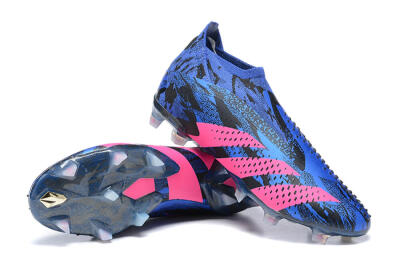 Paul Pogba x Adidas Predator Accuracy+ FG High-Tops Soccer Cleats - Blue/Black/Pink