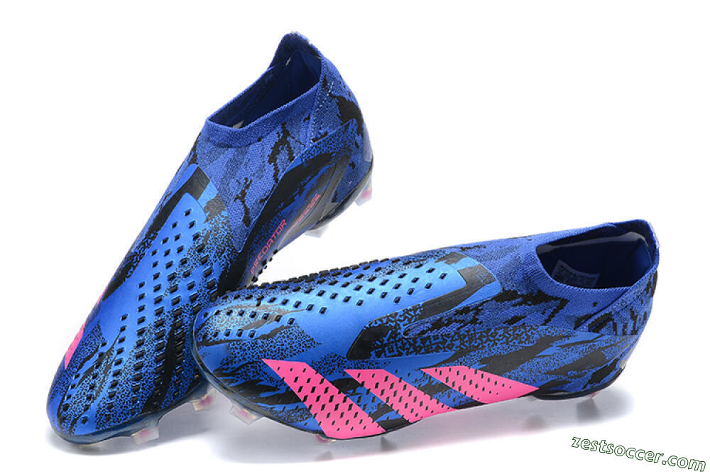 Paul Pogba x Adidas Predator Accuracy+ FG High-Tops Soccer Cleats - Blue/Black/Pink 5