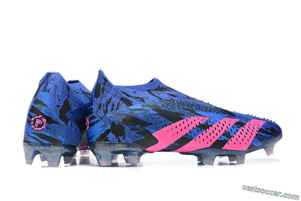 Paul Pogba x Adidas Predator Accuracy+ FG High-Tops Soccer Cleats - Blue/Black/Pink 8